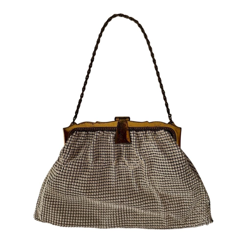 1950s Whiting & Davis White Mesh Evening Bag USA